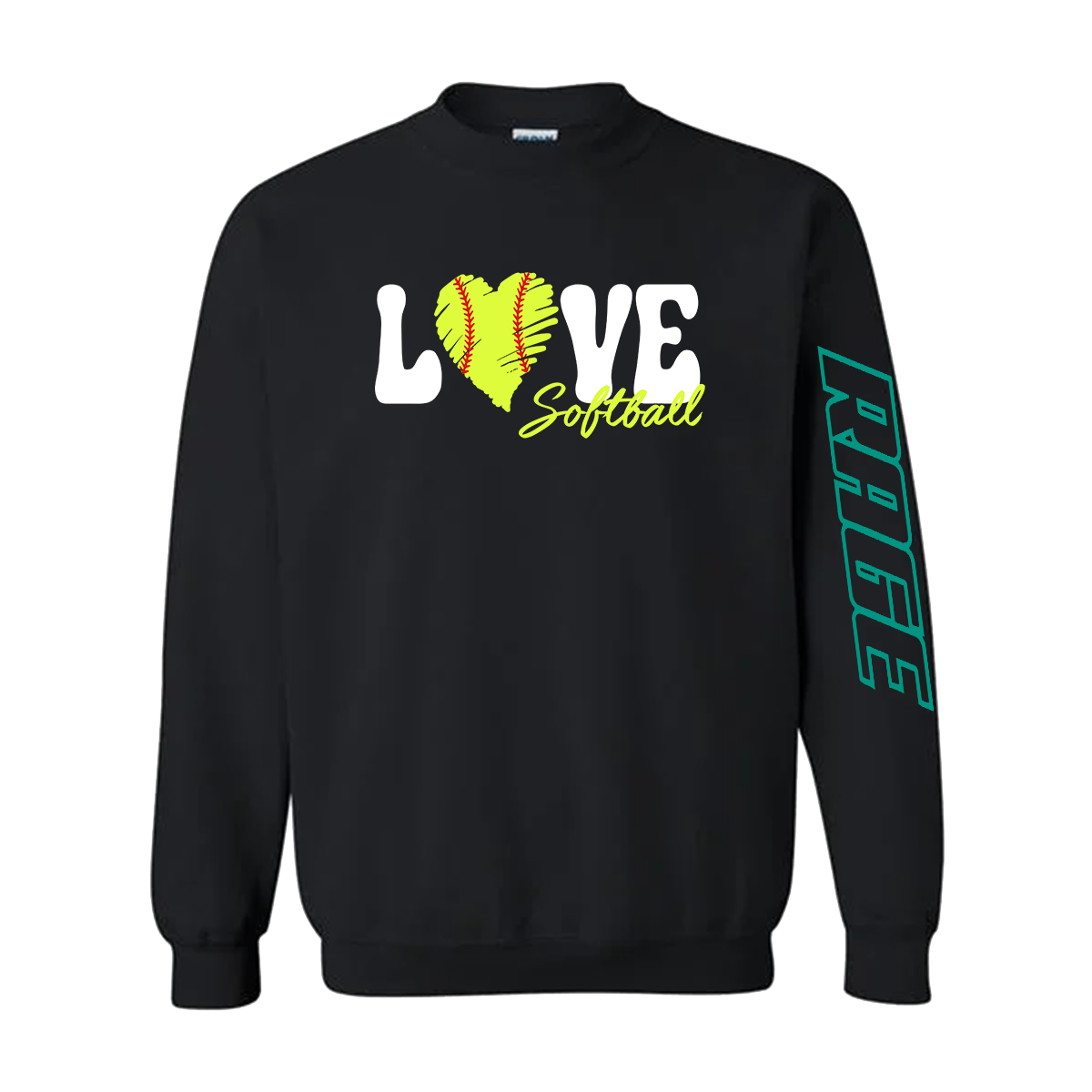 Love Softball Crewneck Sweatshirt